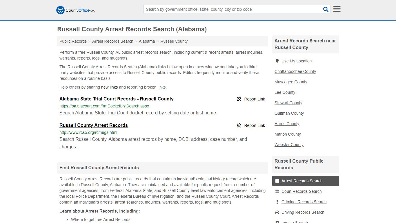 Arrest Records Search - Russell County, AL (Arrests & Mugshots)